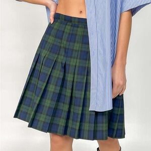 Michele Vintage Plaid Green and Blue Women's Skirt